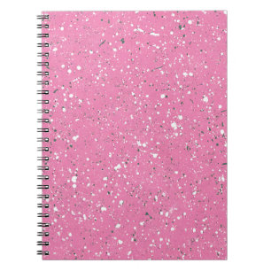 Espiral Caderno de Mármore Pedra Preciosa Rosa