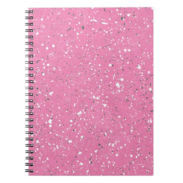 Espiral Caderno de Mármore Pedra Preciosa Rosa (Frente)