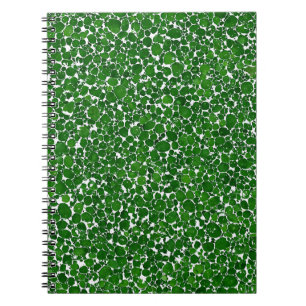 Espiral Caderno de mármore verde botânico