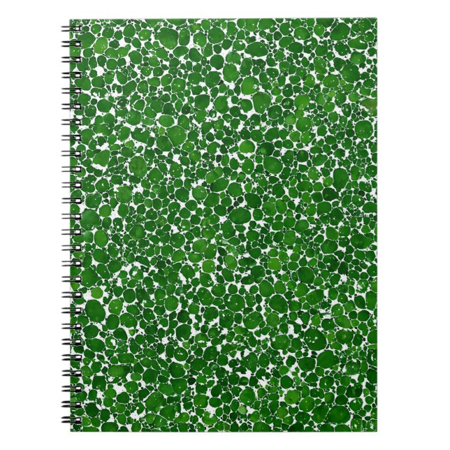 Espiral Caderno de mármore verde botânico (Frente)