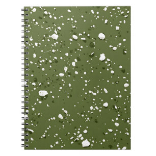 Espiral Caderno de Mármore Verde Oliva