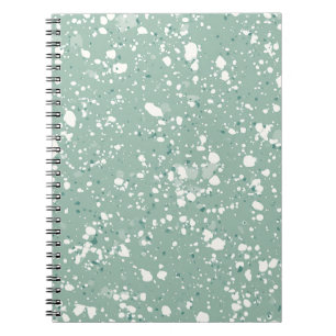 Espiral Caderno de Mármore Verde Sálvia
