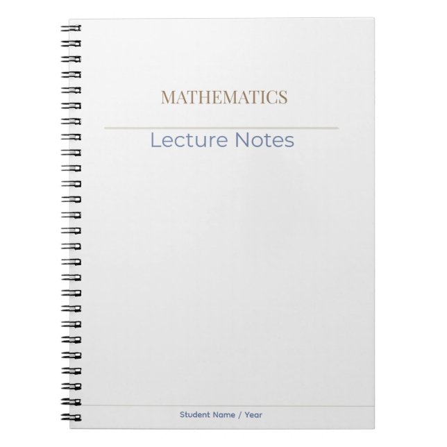 Espiral Caderno de Matemática – Edição Acadêmica Minimalis (Frente)