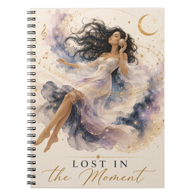 Espiral Caderno de Meditação Perdido no Momento (Frente)