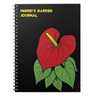 Espiral Caderno de Meia-Tinta de Flor de Flamingo de Pop A