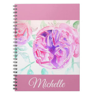 Espiral Caderno de Meninas Lilás Rosa Água Rosa