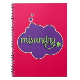 Espiral Caderno de Misandry (verde no roxo)