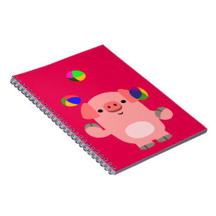 Espiral Caderno de mnanipulação bonito do porco dos
