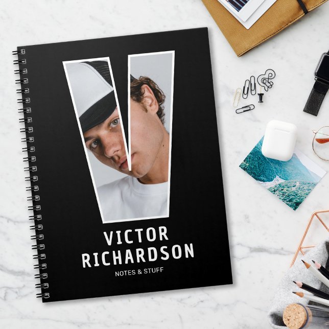 Espiral Caderno de Monograma com Foto Personalizada (Criador carregado)