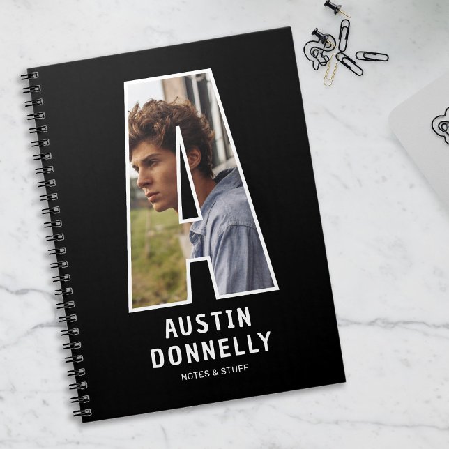 Espiral Caderno de Monograma de Foto Personalizada (Criador carregado)