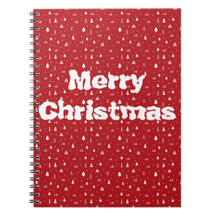 Espiral Caderno de Natal Árvores e Flocos de Neve