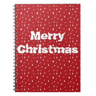 Espiral Caderno de Natal Árvores e Flocos de Neve