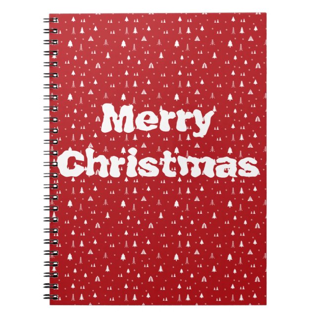 Espiral Caderno de Natal Árvores e Flocos de Neve (Frente)