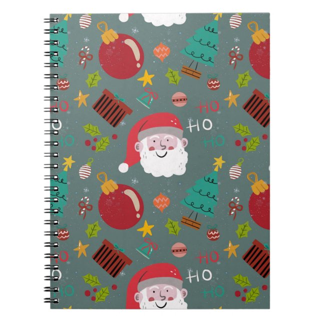 Espiral Caderno de Natal do Papai Noel Fofo (Frente)