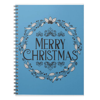 Espiral Caderno de Natal Ornamento Vintage Alegre