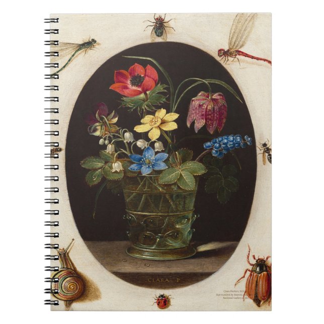Espiral Caderno de Natureza-Morta com Flores de Clara Peet (Frente)