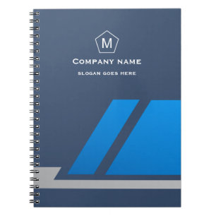 Espiral Caderno de Negócios Geométrico Azul Moderno