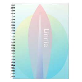 Espiral Caderno de Nome de Sol Ombre de Surf Rosa