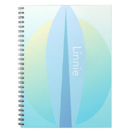 Espiral Caderno de Nome Sol Ombre de Surf Azul