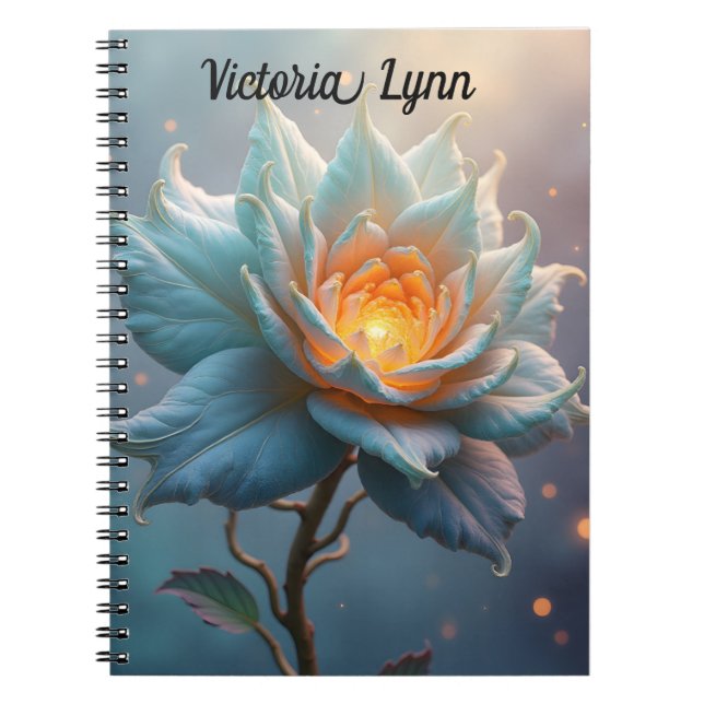 Espiral Caderno de Notas de Flor Etérea Personalizado (Frente)
