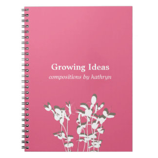 Espiral Caderno de notas de ideia moderna de planta em cre