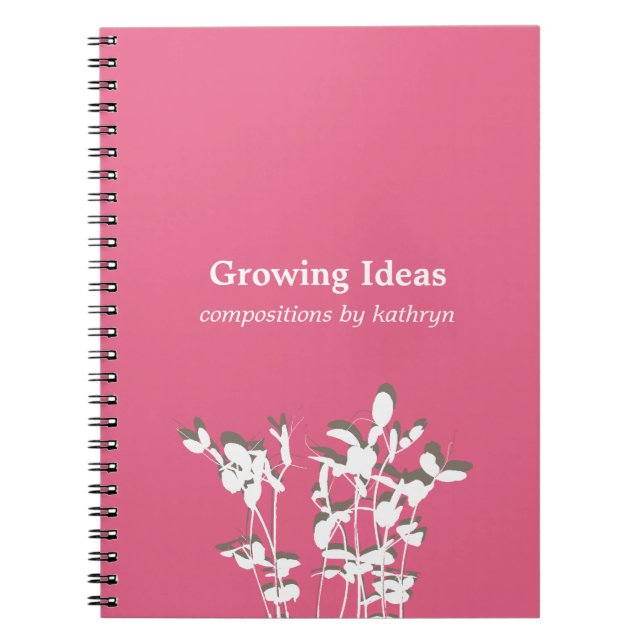 Espiral Caderno de notas de ideia moderna de planta em cre (Frente)