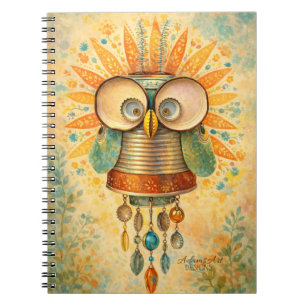 Espiral Caderno de Notas Fantástico de Coruja Steampunk –