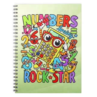 Espiral Caderno de Números de Estrela do Rock de Matemátic