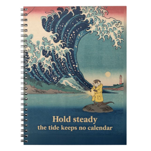 Espiral Caderno de Ondas com Lanterna de Lontra (Frente)