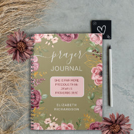 Espiral Caderno de orações com flor de oliveira Provérbios