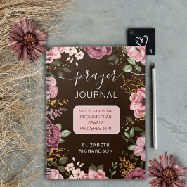 Espiral Caderno de orações florais Provérbios 31 marrom
