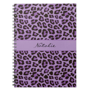 Espiral Caderno de padrão de pele com estampa de leopardo