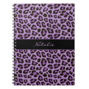 Espiral Caderno de padrão de pele com estampa de leopardo