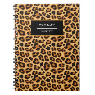 Espiral Caderno de Padrão de Pele de Estampa de Animal Leo