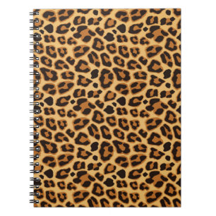 Espiral Caderno de Padrão de Pele de Estampa de Leopardo