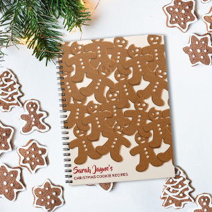 Espiral Caderno de Padrões de Homens de Biscoito de Natal