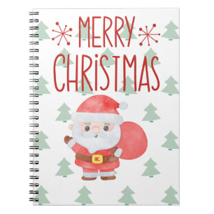 Espiral Caderno de padrões do Papai Noelzinho Fofo