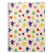 Caderno de paleta de artista com respingos de tint