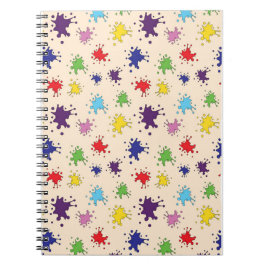 Espiral Caderno de paleta de artista com respingos de tint