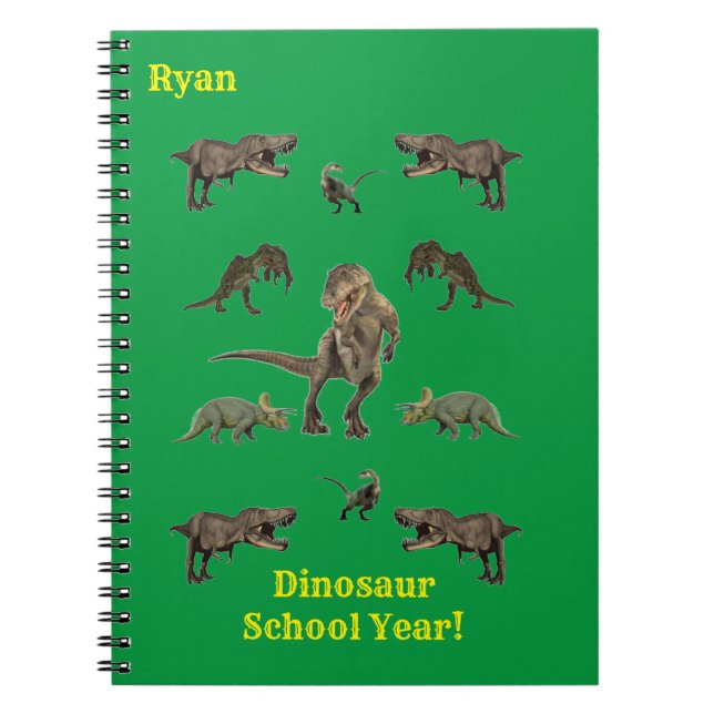 Espiral Caderno de Papel de Embrulho de Dinossauro (Frente)