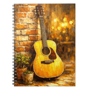 Espiral Caderno de Pintura a Óleo de Guitarra Acústica