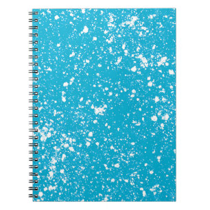 Espiral Caderno de Pintura com respingos de Turquesa