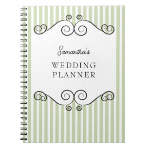 Espiral Caderno de Planeamento de Casamento com Listras Ve