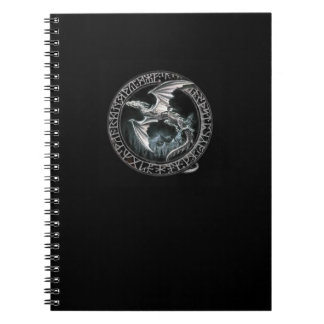 Espiral Caderno de prata Runic do dragão