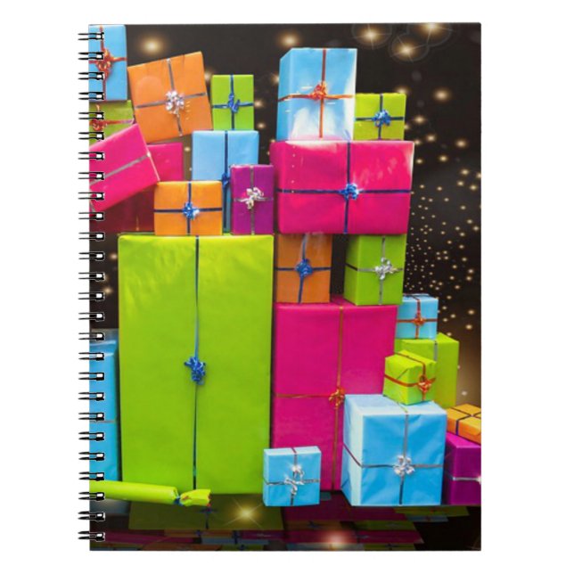 Espiral caderno de presentes de natal. (Frente)