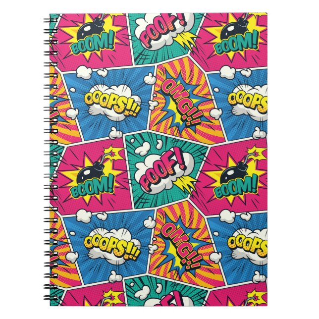 Espiral Caderno de Quadrinhos Pop Art Boom (Frente)