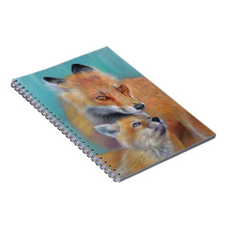 Espiral Caderno de raposas. Bloco de notas com design de r