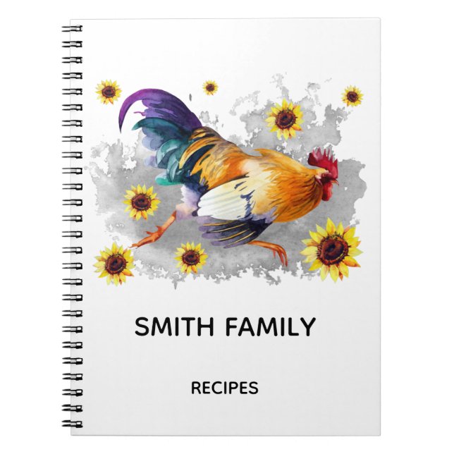 Espiral Caderno de receitas de cozinha personalizadas (Frente)