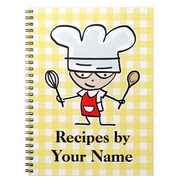 Espiral caderno de receitas de nomes personalizados | chef (Frente)