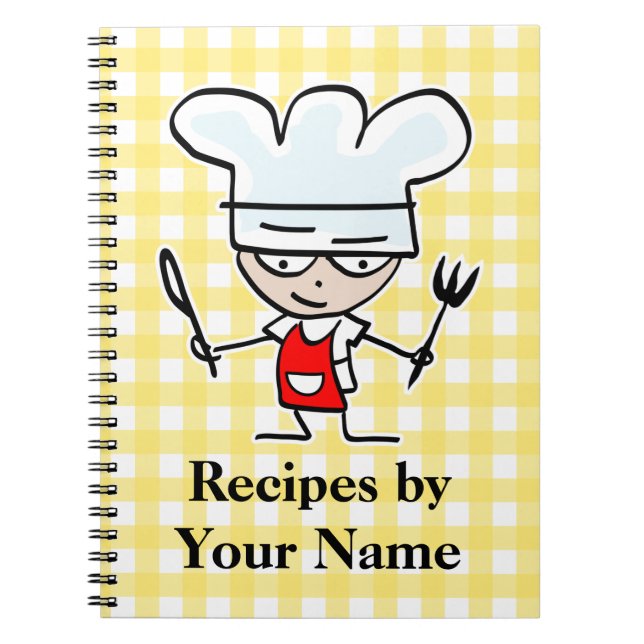 Espiral caderno de receitas de nomes personalizados | chef (Frente)